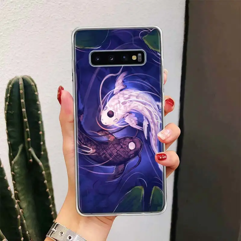 Japan Koi Fish Yin Yang Art For Samsung Galaxy S24 S23 S21 S22 Ultra S10 Plus S20 FE Phone Case S10E S8 S9 + Housing Shell Coque