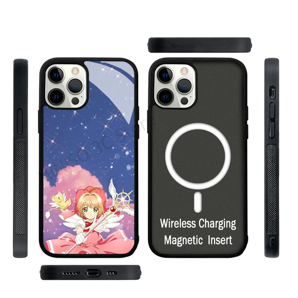 Anime Phone Case Strong Magnetic For IPhone 15 14 13 Pro Max 11 12 Mini C-Card Captor Sakuras For Magsafe