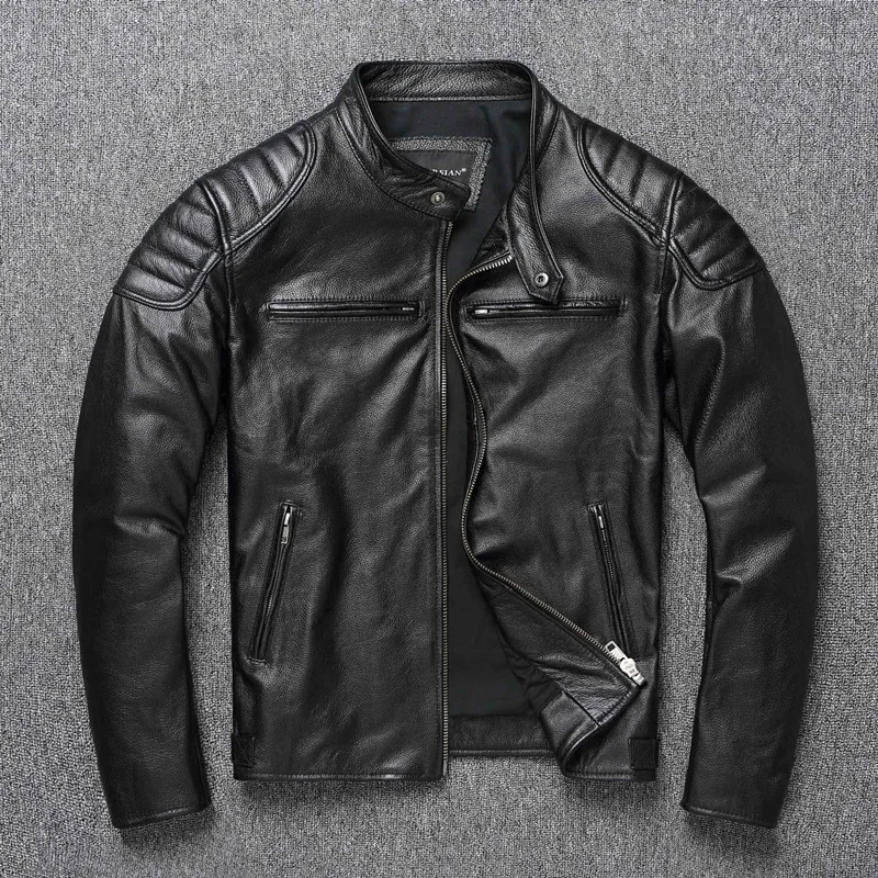 

Мужская натуральная воловья ткань. 100%. Кожаная куртка Cool Motor Rider. Ткань из натуральной кожи больших размеров.