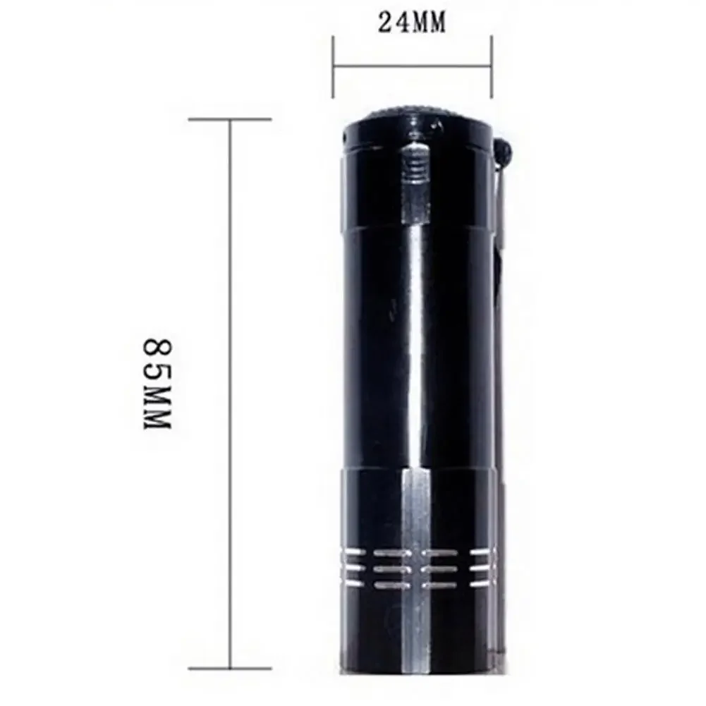 UV 9Led Flashlight Ultraviolet Pocket Torch Multi-functional Mini Fluorescent Lamp Lightweight Portable Waterproof Black Light