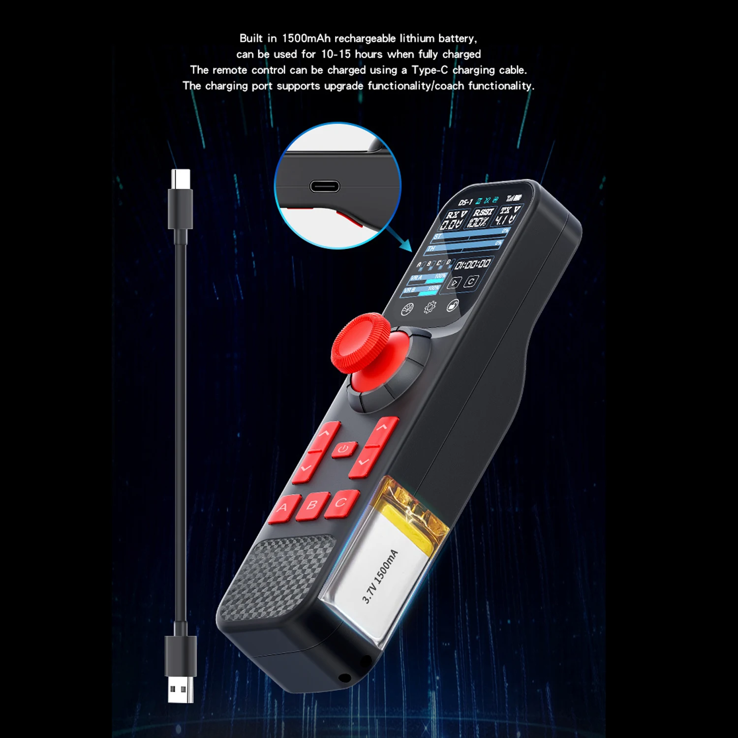 HOTRC DS800 Transmitter 2.4GHZ 8CH 2inch Color Touch Screen Remote Control F-08A F08A Receiver for RC Model Car Trawler Boat