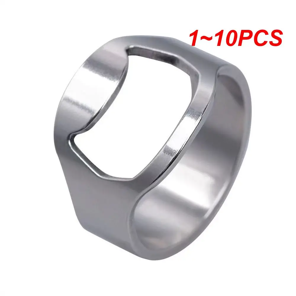 1~10PCS Corkscrew Ring Durable Multifunction Fashion Stainless Steel Bottle Opener Ring Best Seller Dynamite Beer Bottle Opener