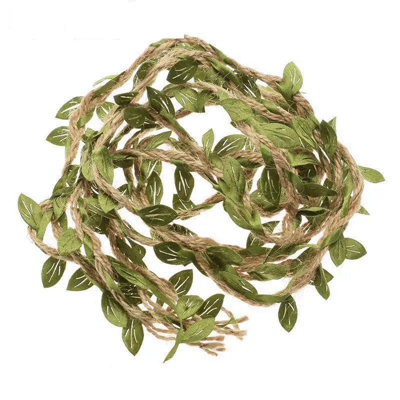 5 M/10M hojas artificiales cuerda de cáñamo decoración para fiesta de boda cuerda de lino foto pared joyería cuerda de cáñamo artesanía de flores