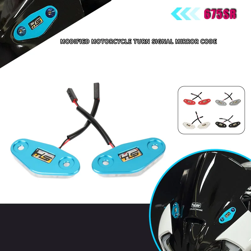 

Motorcycle For 675SR 675SRR 675SR-R 675 SR SRR Rearview Mirrors Seat Cover Decorative LED Light Mirror Base Light