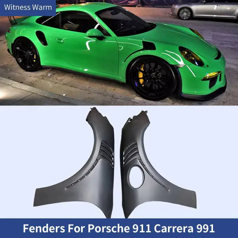 Garde-boue adaptés pour Porsche 911 991 Carrera 991.1 fibre de carbone FRP GT3 RS Style pare-chocs avant garde-boue latéraux 2011 2012 2013 2014 2015