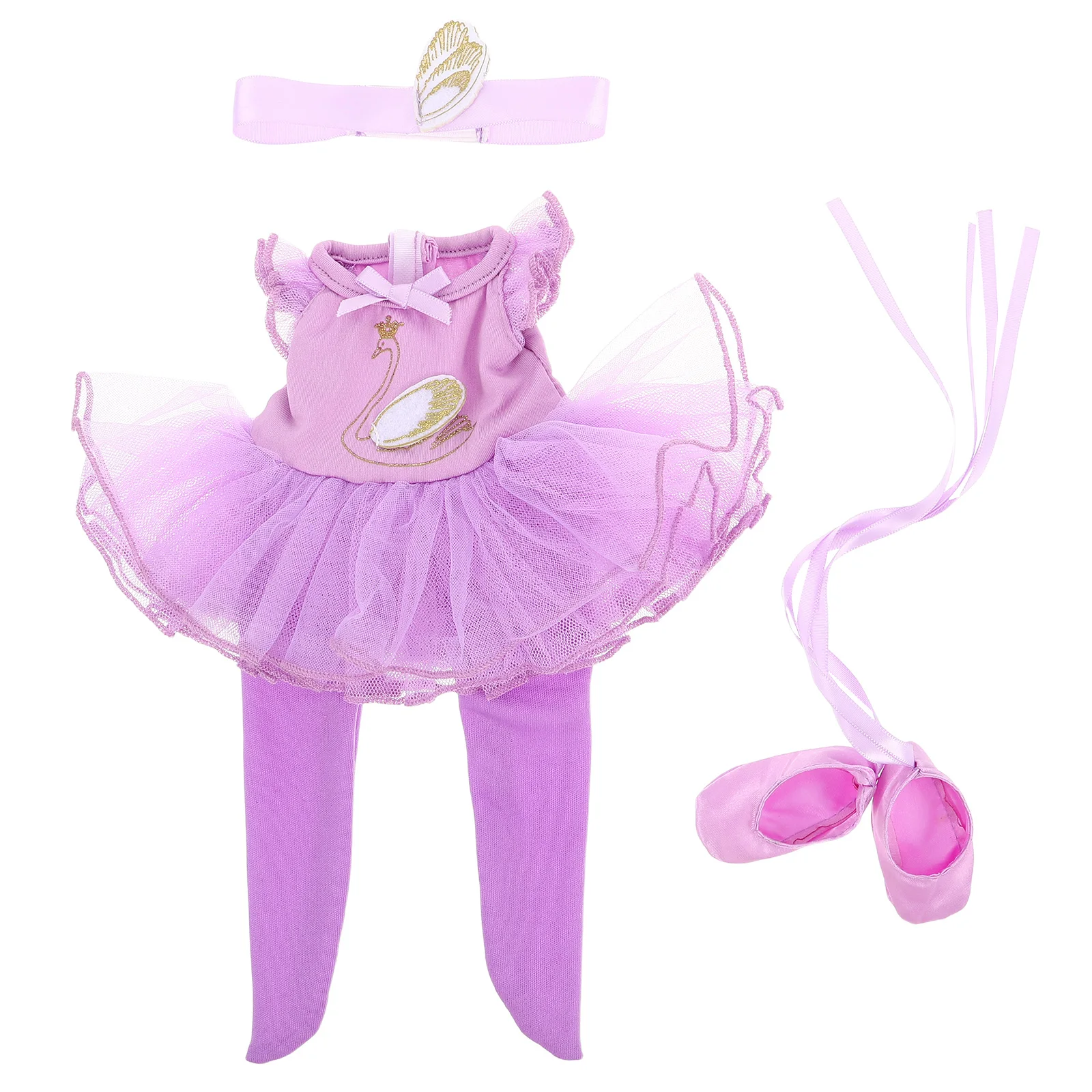 

14 Inch Ballet Costume Princess Dress Violet Pink Ballerina Girls Clothing Toy Accessories Kids Play Scene