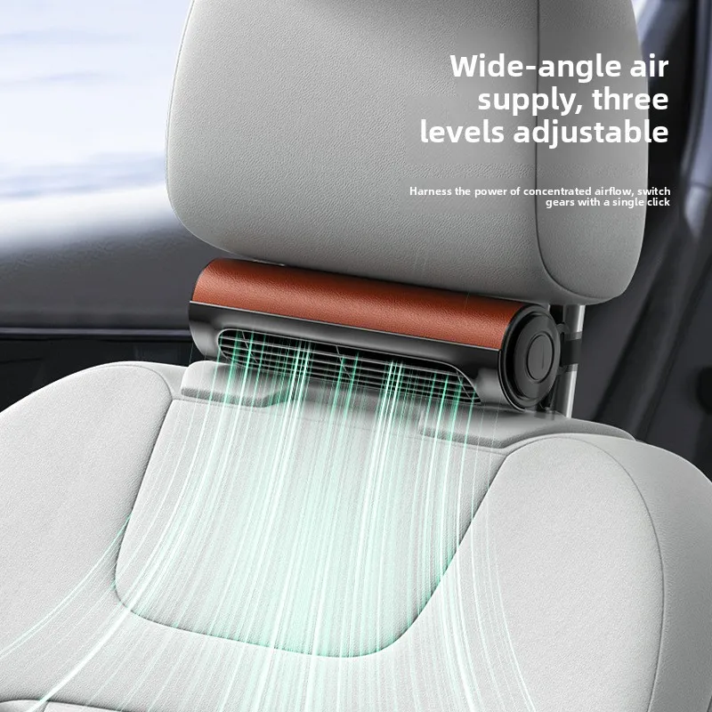 2026 New Car Seat Fan 3000mAh Battery USB Portable No Blade Backrest Fan Cooler Car fan cooler Car Air Conditioner 12v fan 선풍기