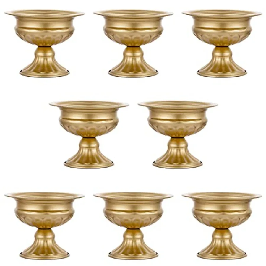 

8Pcs Vases for Centerpieces 4.72in Centerpieces for Table Mini Sized Flower Arrangement Metal Urn Planter for Birthday Wedding