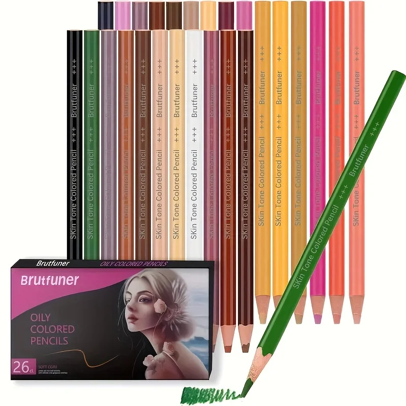 Brutfuner 26/50/72pcs Skin Tone Colored Pencils Oil Based Sketching Drawing Pencil Set For Beginner Artist Coloring Book Art Kit