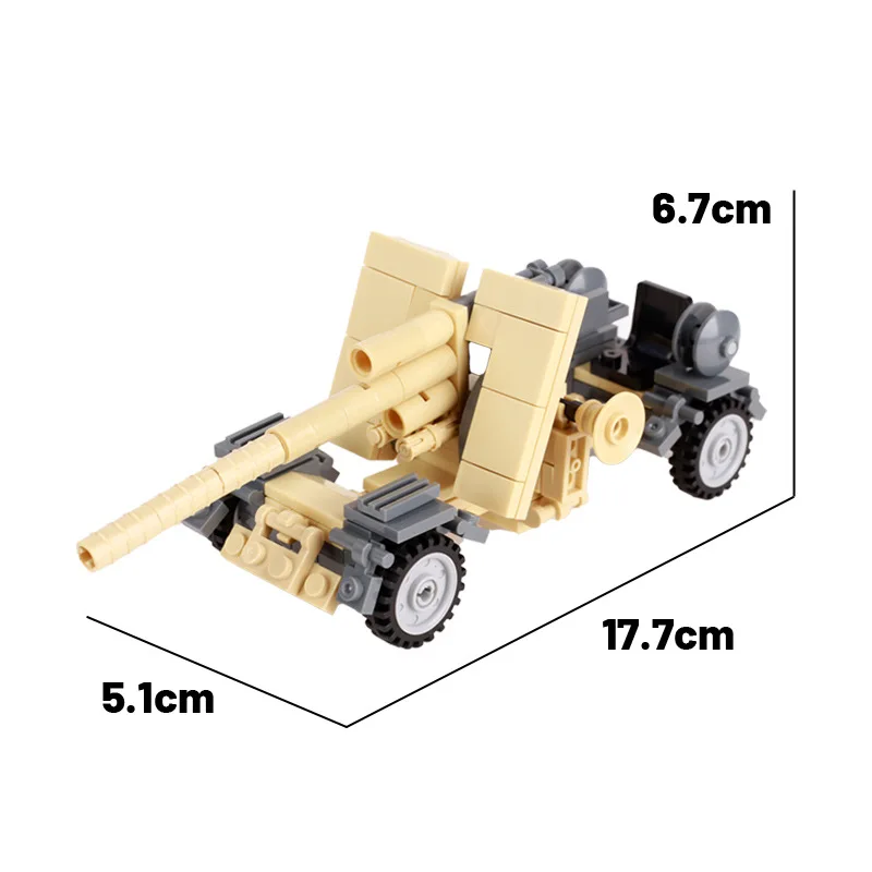 WW2 German North African Campaign Military Scene Soldier Tank Armored Vehicle Building Blocks Gun Bricks Toys for Children Gift