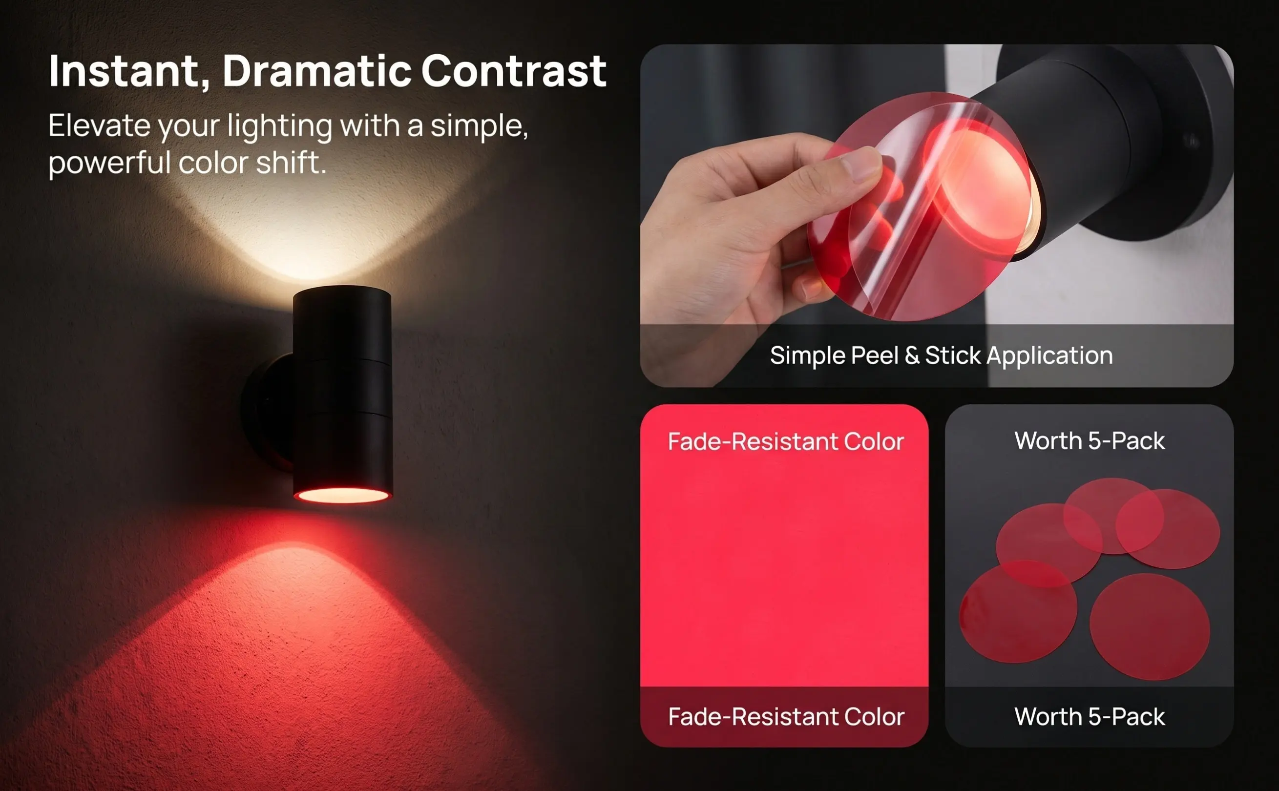 5Pcs Warm Light Correction Film Color Changing Gel Sheet Light Diffuser Film Home Lighting Decoration Pet Filter