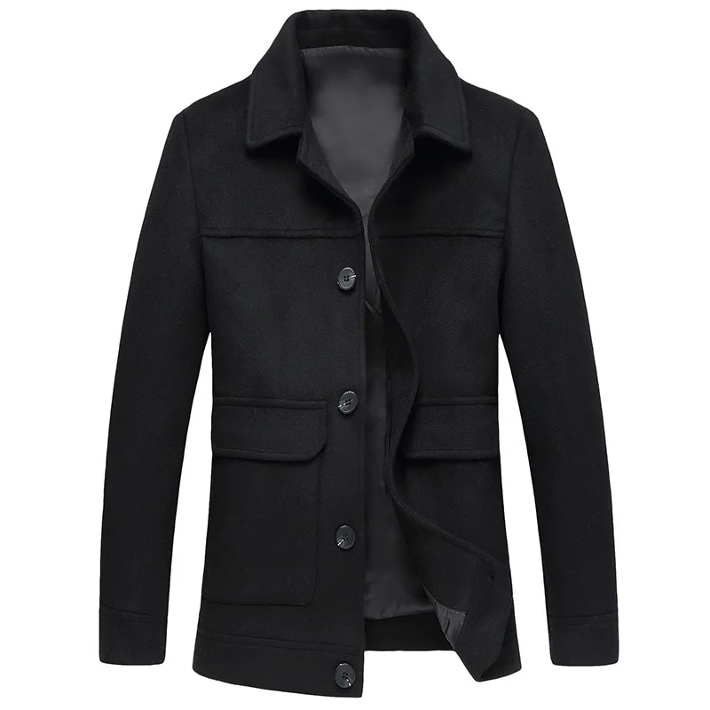 

Мужское шерстяное пальто средней длины, приталенное, с отложным воротником, однотонное, модное, молодежное, стильное, из шерсти