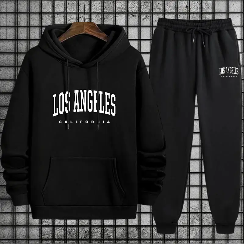 

2025 Casual Tracksuit Hoodie + Sweatpants Men's Sportswear Autumn Training Sports Set Male Urban Fashion Warm Sweatshirt Outfit