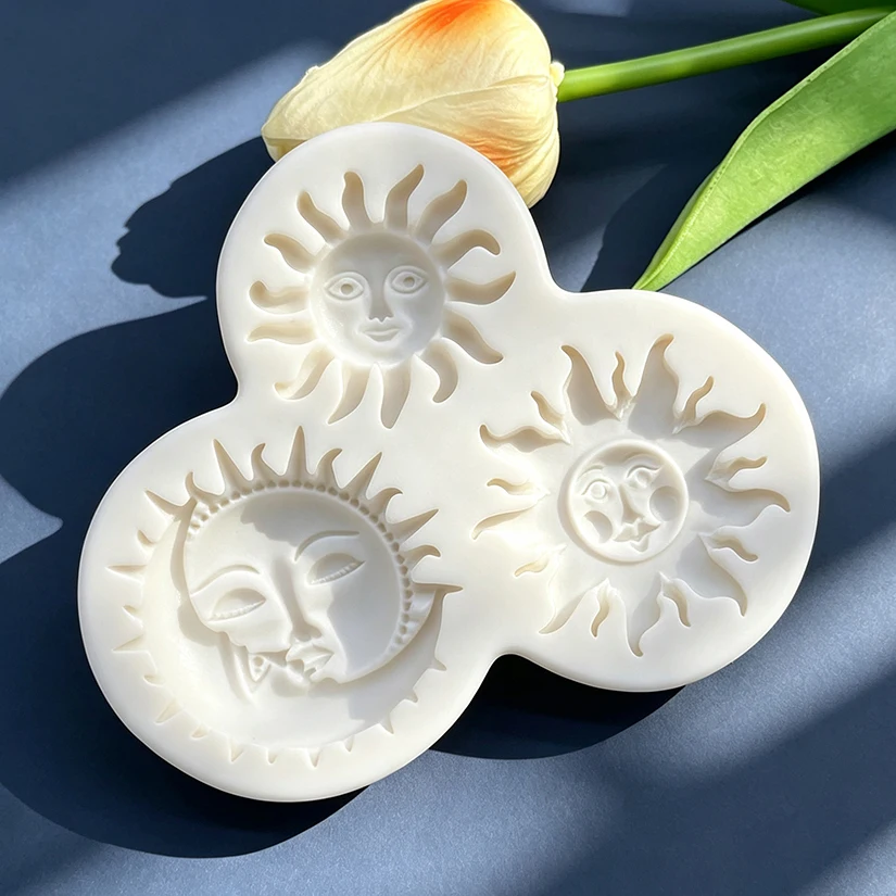 Sun Face Silicone Sugarcraft Mold Fondant Cake Decorating Tools Cupcake Chocolate Baking Molds