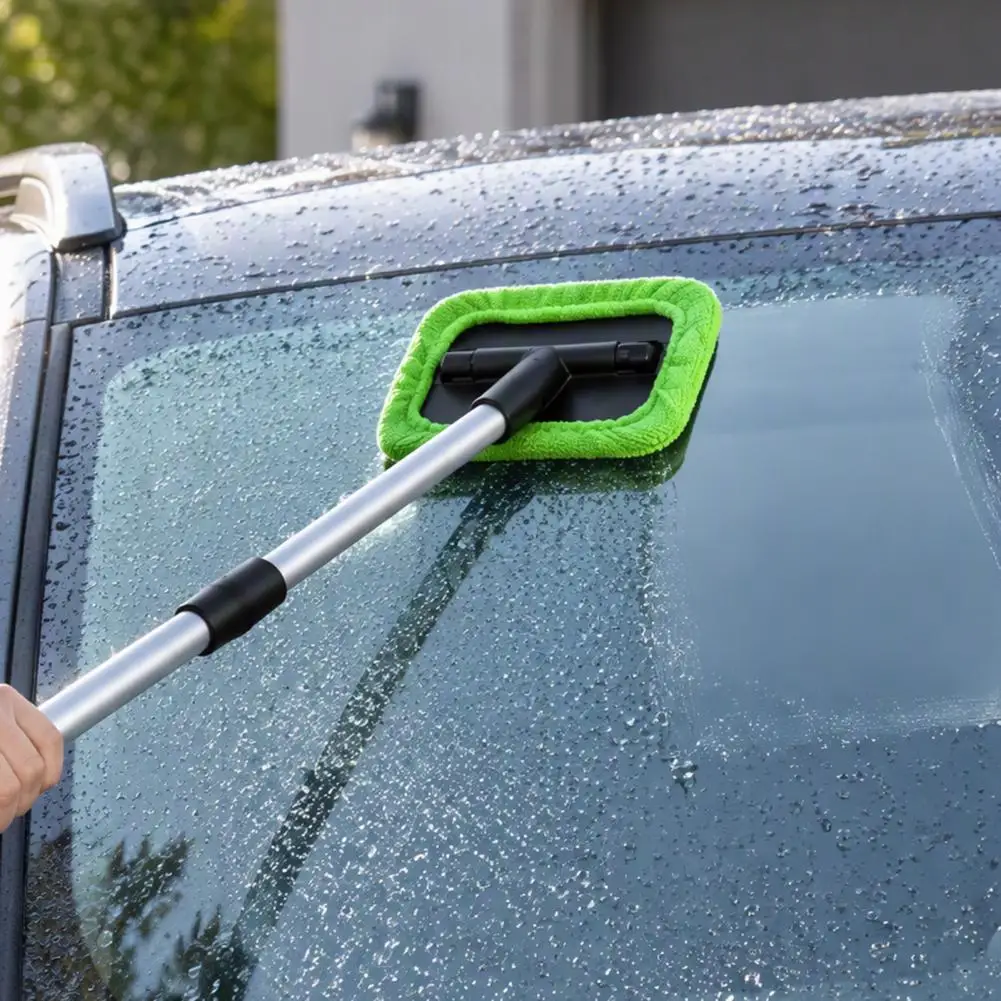 Windshield Wand Car Windshield Cleaner Tool with 180° Rotating Head Extendable Handle Window Duster Double Glass for Suvs