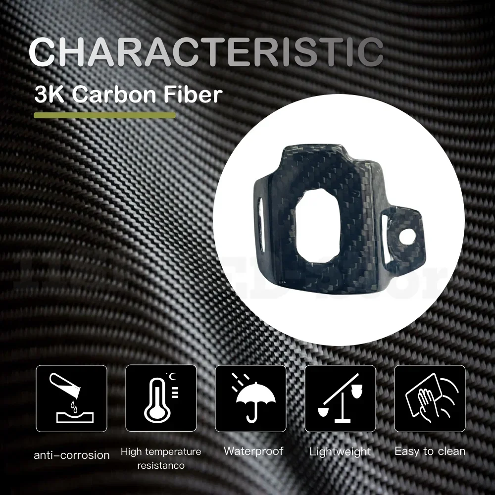 ألياف الكربون الخلفية سائل الفرامل خزان وعاء الزيت الغطاء الواقي لياماها MT-09 MT-07 MT-03 YZF R6 R7 دراجة نارية الملحقات #3