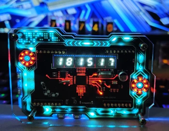 Nuovo Cyberpunk RGB LED Clock Art Sense of Technology Gaming Atmosphere Room accessori per la decorazione del Desktop regalo