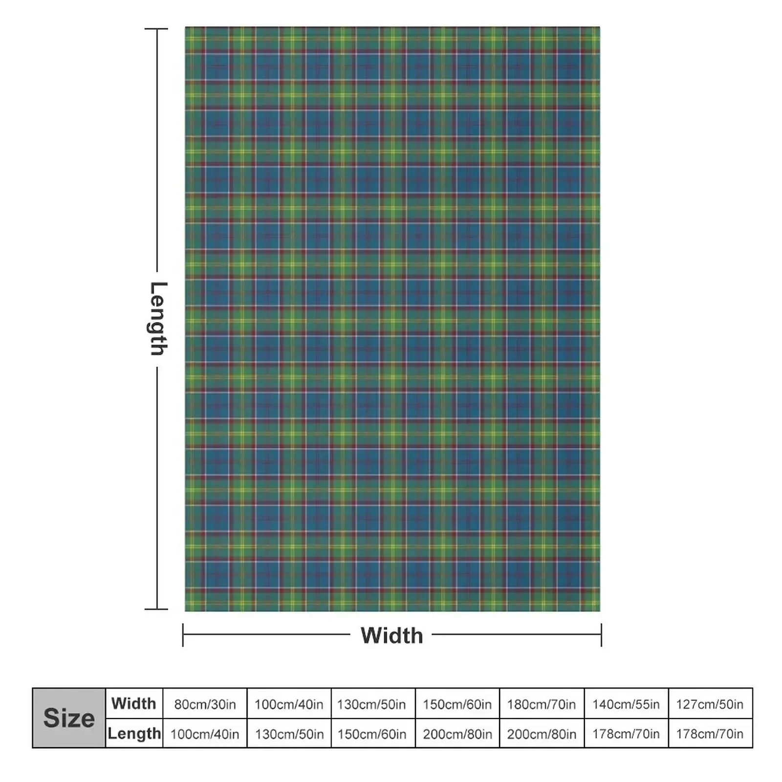 Ayrshire Scotland District Tartan Blue and Green Plaid Throw Blanket Hair Weighted Plaid Blankets