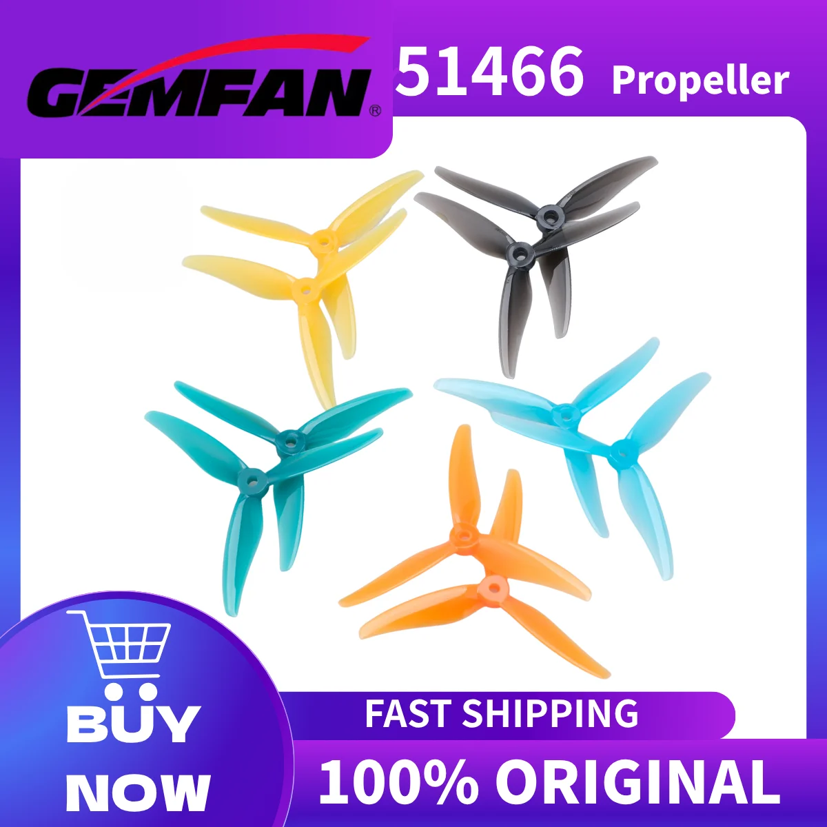 Gemfan Hurricane 51466 MCK V2 3-Blade PC FPV Propeller For RC FPV Racing Freestyle 5inch Drones