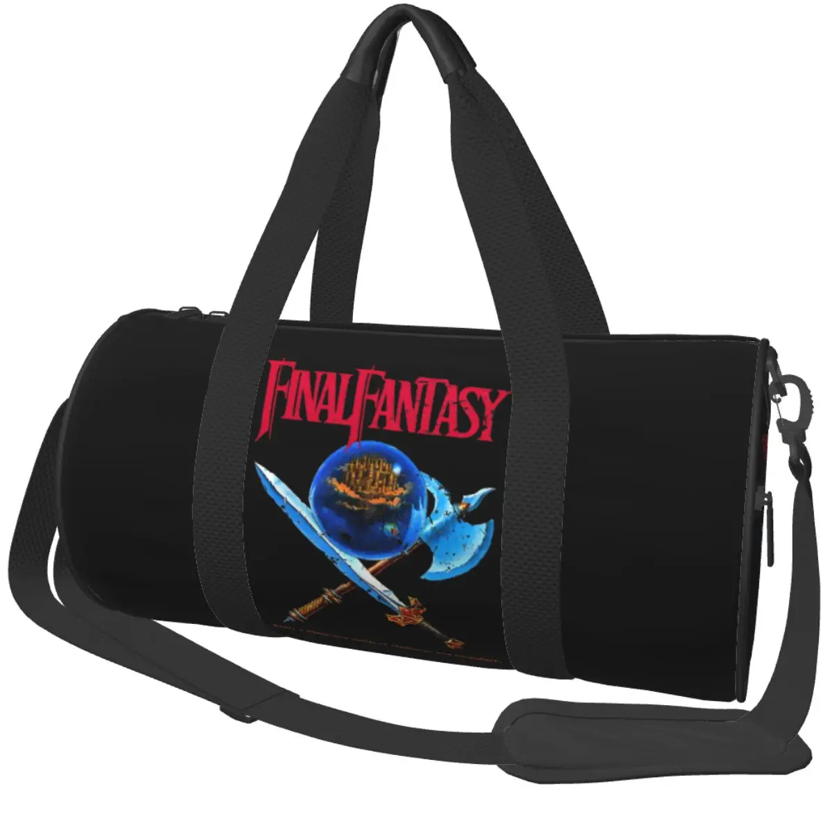 

Gym Bag Final Fantasy 7 Sports Bag with Shoes Couple Weekend Design Handbag Retro Travel Fitness Bag