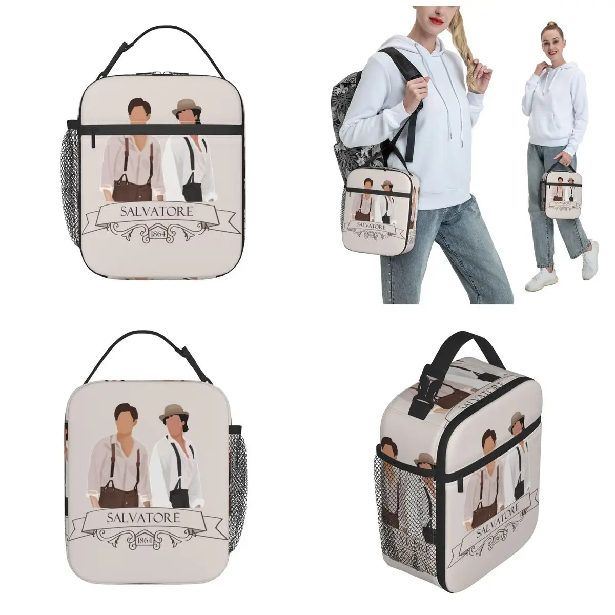 Salvatore Ampire Diaries TV Show Thermal Insulated Lunch Bag for Work Portable Food Bag Men Women Cooler Thermal Food Box