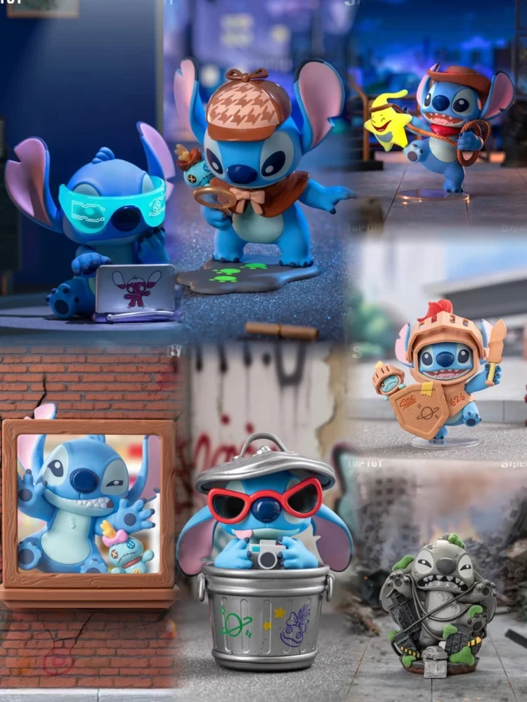 

original TOPTOY Stitch Urban Adventure Blind Box Series Trendy Toy Merchandise Desktop Decoration Gift