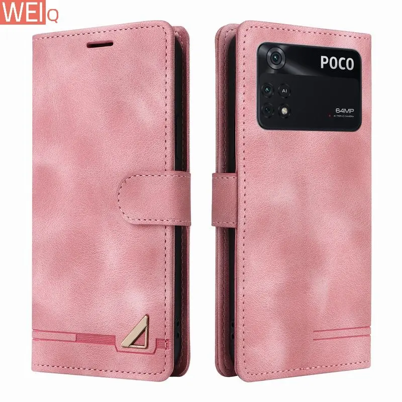 For Xiaomi Poco M4 Pro Case Matte Leather Wallet Cover For Poco M4 Pro 5G Phone Case On Poco M4 Pro Flip Magnetic Case