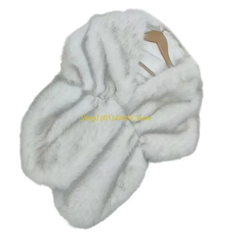 

N5KE Warm Artificial Furs Wedding Scarf Lightweight Practical Shawl For Outdoor Winter