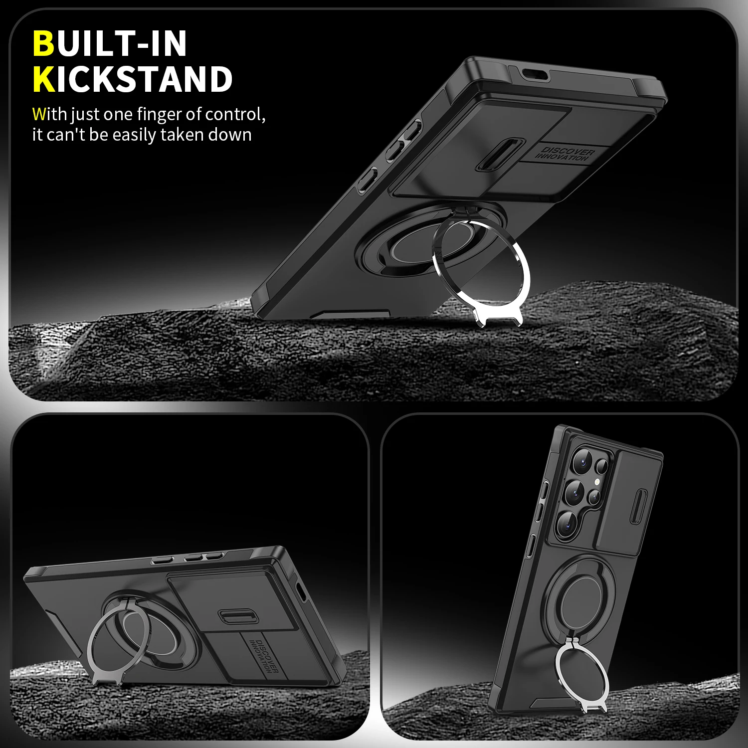 For Samsung S26 S25 S24 S23 Plus Ultra Magnetic Bracket Phone For Samsung S25 24 23 FE S26 25 Edge Sliding Window Anti Fall Case