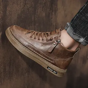 男士冬季高筒皮鞋 時尚棉鞋 時尚踝靴 商務休閒戶外鞋 男士運動鞋 新款 8 最佳銷售 男士高筒鞋 - №3