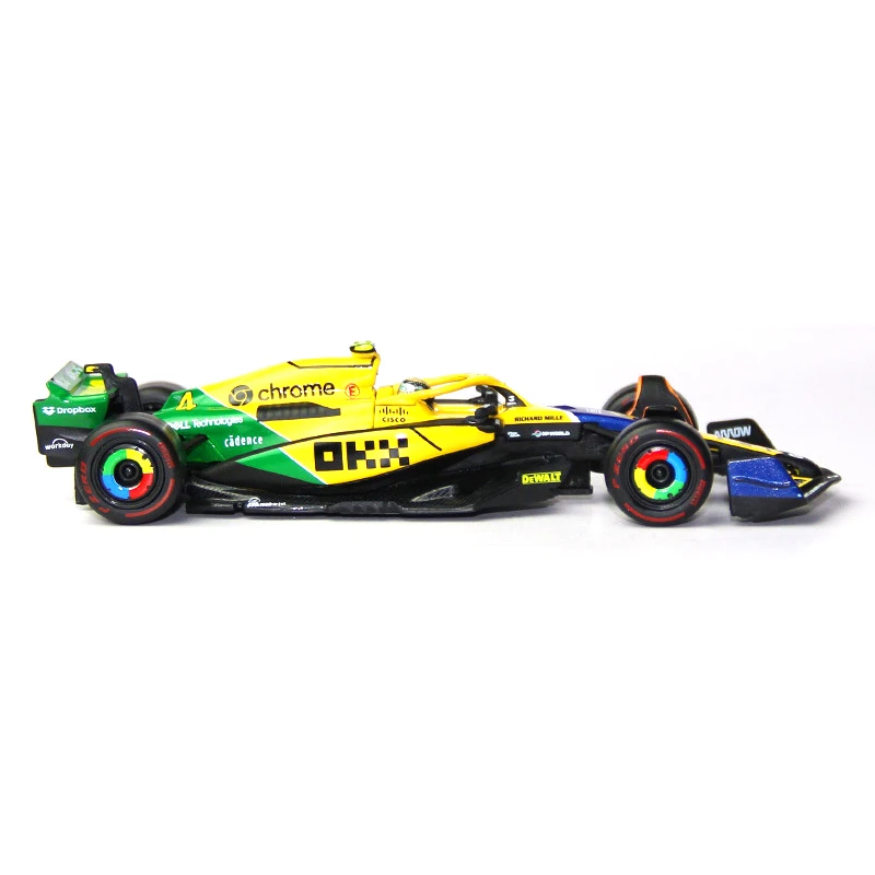 En Stock nuevo Bburago 1:43 Mclaren Mcl38 Monaco Gp aleación miniatura Mcl38 Miami Gp modelo fundido a presión # 4 # 81 Lando Norris Toys Regalo para niños