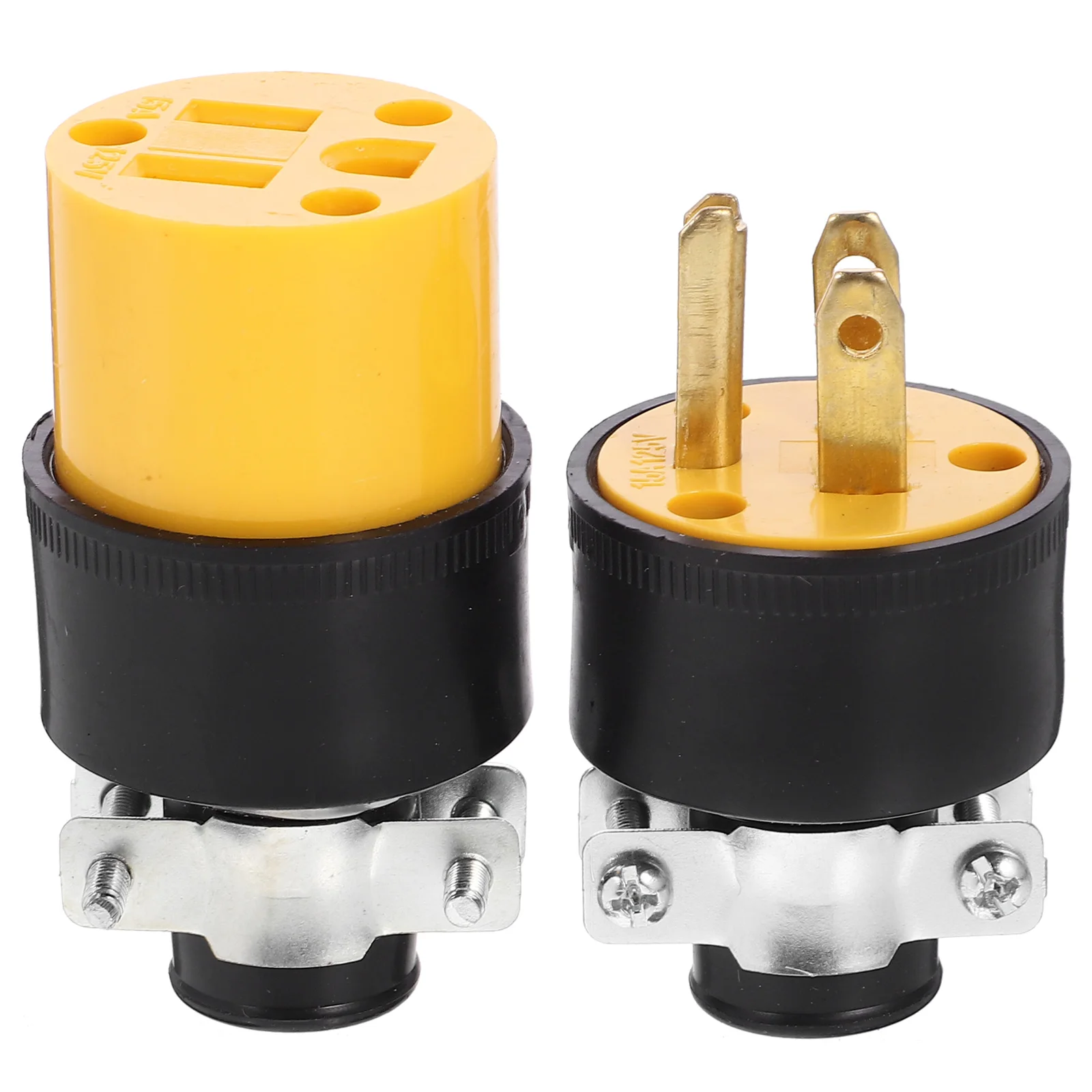 

3 Pin Extension Cord Ends Replacement Male Female Electrical Connector Plug 15A 125V Waterproof High Power Appliance Repair