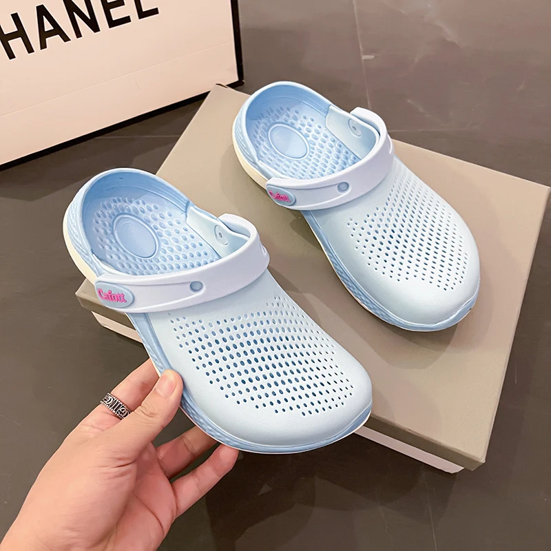 

Hot Sale Blue Garden Sandals Women Size 36-46 Soft Comfort Beach Sandals For Women Anti-Slip Summer Man Sandals sandalias hombre