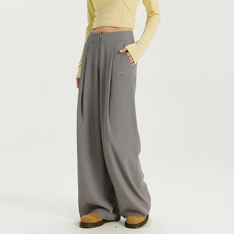

RARN Womens High Waist Knit Wide Leg Pants Loose Casual Office Trousers