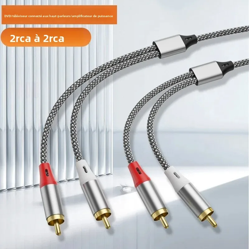 Câble audio double RCA, 2 paires de câbles RCA pour connexion ordinateur, TV, amplificateur, caisson de basses et haut-parleur