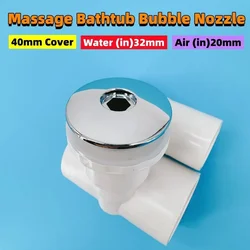 Φ40mm Cover 32mm Water-in Jet Nozzle Chromed Cap PVC Body Massage Bathtub Bubble Nozzle Straight Shape Hot Tub Water Jet Nozzle