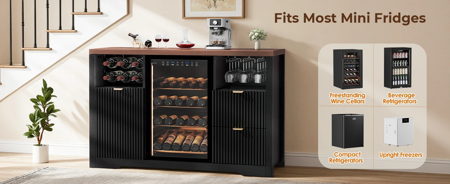 Kitchen Wine Cabinets fits most fridge