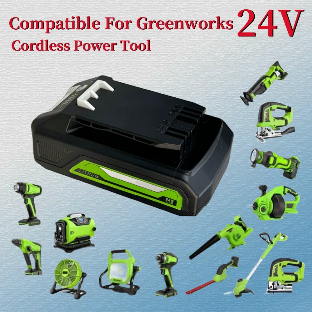 Batterie aste pour Greenworks, Eddie ion, batterie de remplacement pour tondeuse à gazon, outil électrique, tournevis, 24V, 3000 mAh, 4000 mAh, 6000mAh