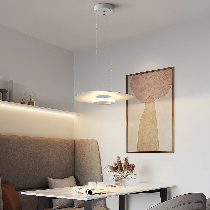 Design italiano moderno led lustre nordic sala de jantar sala estar barra teto pendurado luz pingente preto/branco luz interior