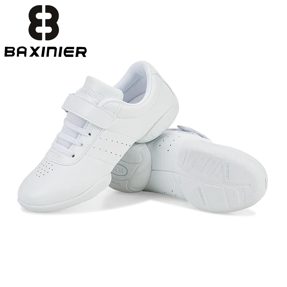 

BAXINIER белые молодежные туфли для девочек, детские легкие кроссовки для танцев, тенниса, тренировочные кроссовки с мягкой поддержкой, гибкие