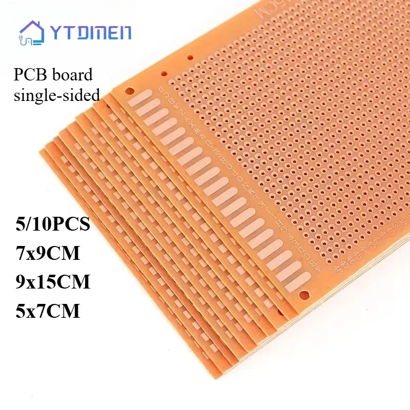 5/10pcs PCB Single Sided Yellow Circuit Board 5x7cm 7x9cm 9x15cm Bread Board Protoboard Universal Printed Circuit Boards DIY Set