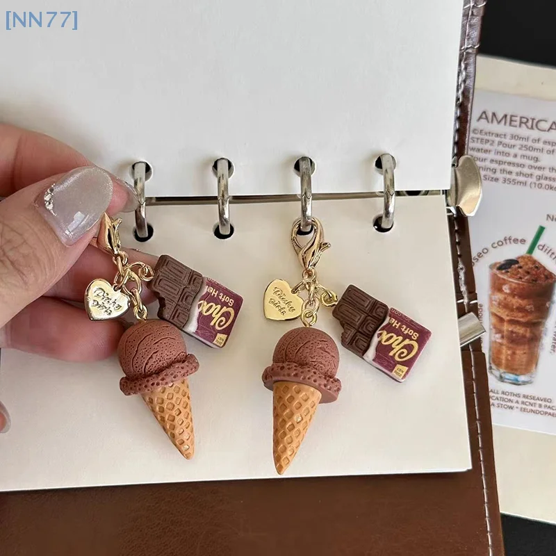 【3CS99】Creative Unique Doughnut Bread Coffee Phone Charm Strap Pendant Lanyard Simulated Food Toys Keychain Bag Accessories Gift