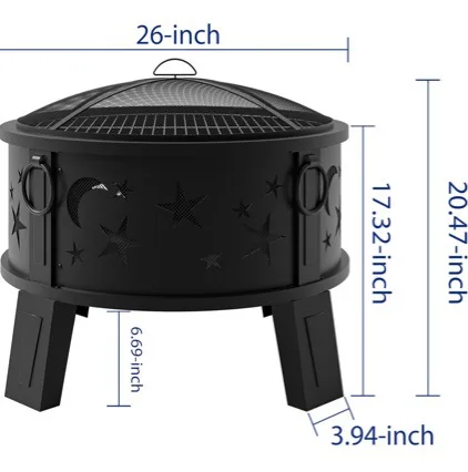Outdoor Garden Round Heating Firewood Fireplace Grill Grill Grill Carbon Brazier Heating Fireplace Bonfire