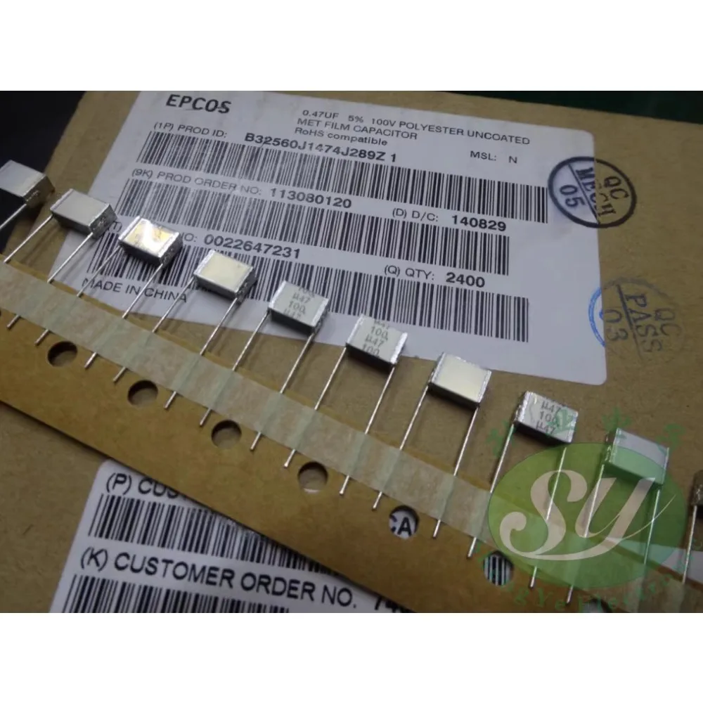 10PCS EPCOS 0.47uf/100v 470nf u47 474 New 8MM melled-layer capacitor B32560J1474J
