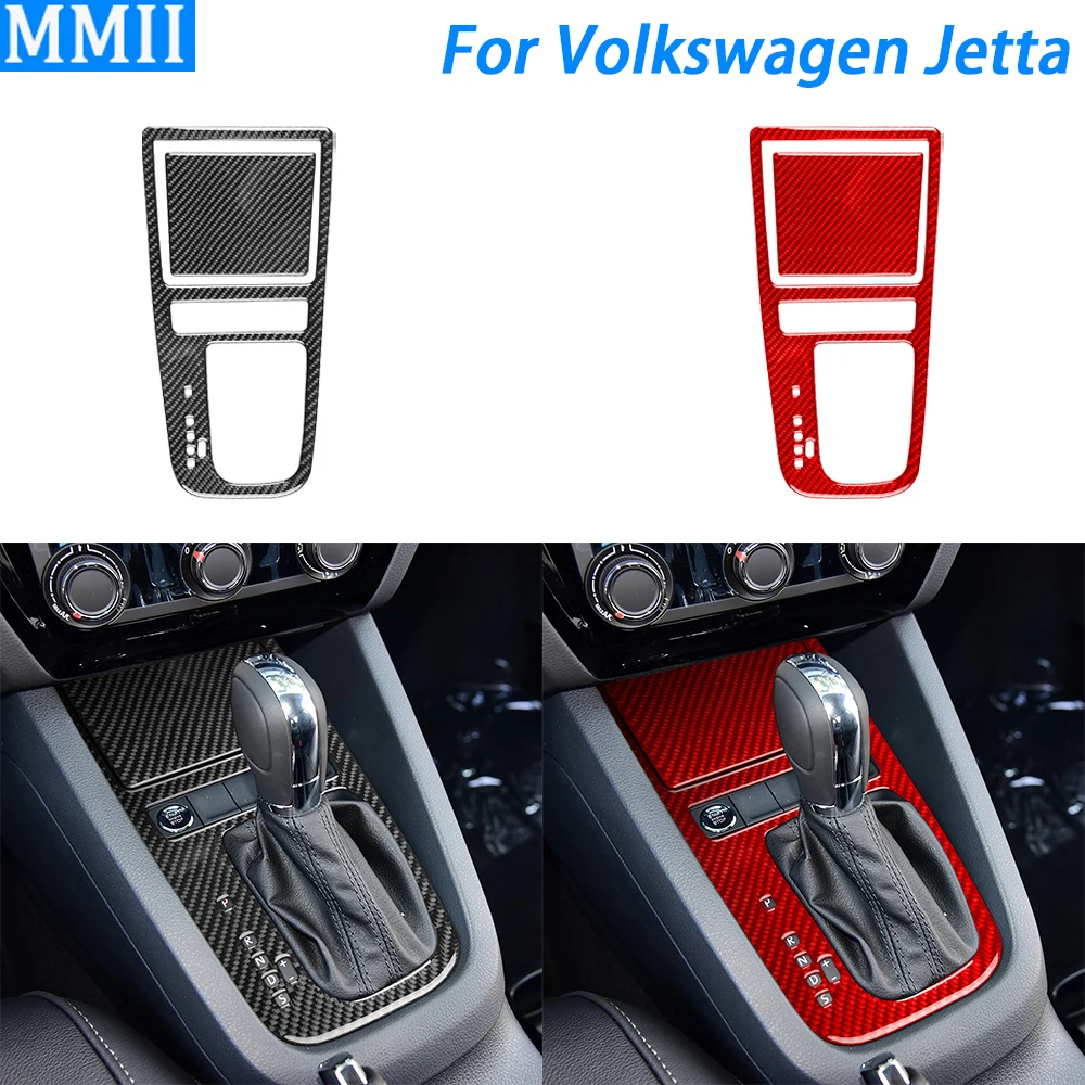 

Чехол для панели переключения передач из настоящего углеродного волокна для Volkswagen Jetta 2012-2018, декоративное украшение салона автомобиля, аксессуары, наклейка