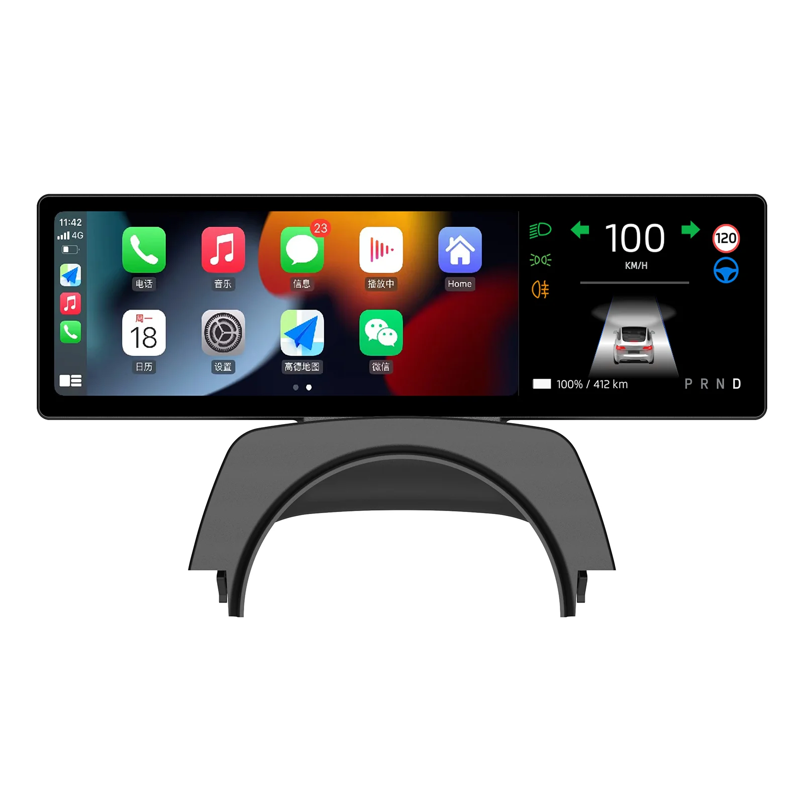 EV Car 8.8in Head Up Dashboard Only for Model 3 Highland 2024 Support Wireless CarPlay Android Auto Wirelss OTA Sync OEM Infor