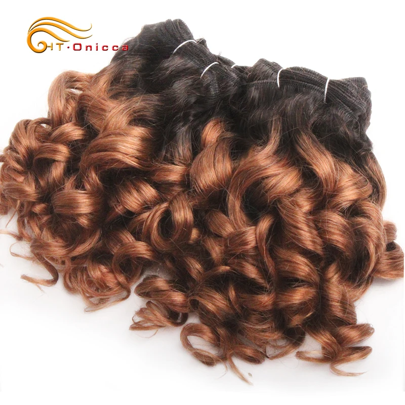 Mechones de cabello humano rizado 100%, mechones de cabello brasileño tejido, Color 1B/2/4/30/33/99J, 6 unidades por lote