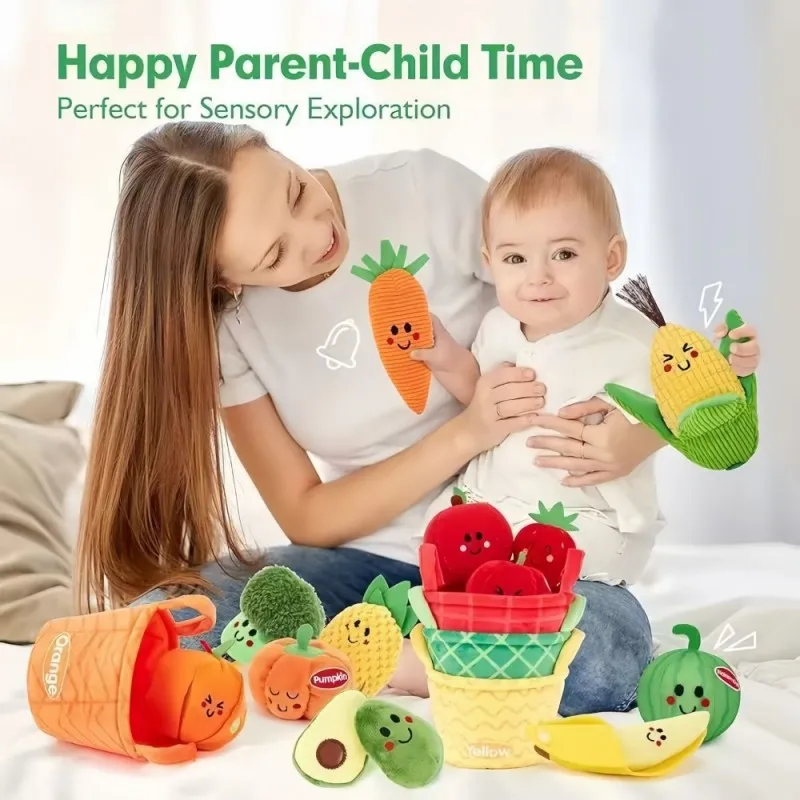 Fruits and vegetables Color classification Plush toys Ranch house Farm small house Montessori infant early childhood education