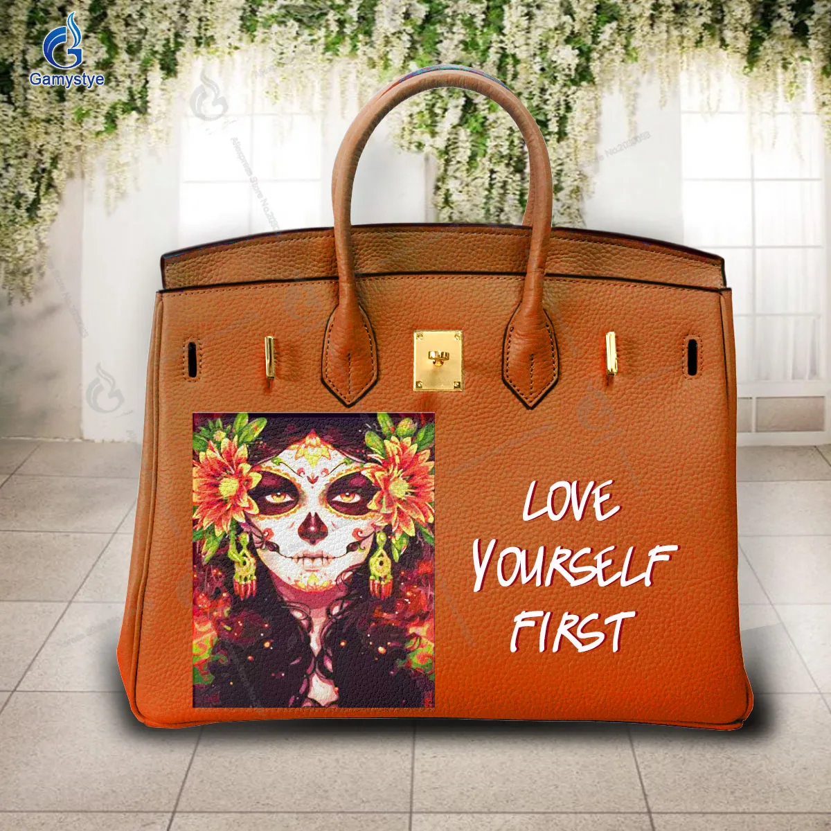 

Personalizar bolso Art Printed A beautiful woman Bags Ladies Tote Handbags Messenger Shoulder Bag For women 100% Cowhide Leather