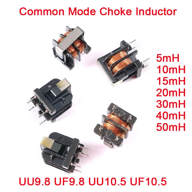 5Pcs UU9.8 UF10.5 Common Mode Choke Inductor 5mH 10mH 15mH 20mH 25mH 30mH 40mH 50mH For Filter Pitch 7X8MM 10X13MM